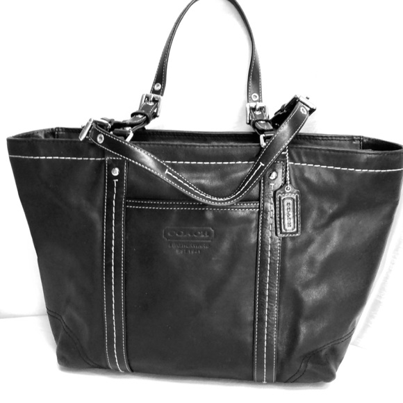 Coach Handbags - Coach F13098 East West Black Leather Tote